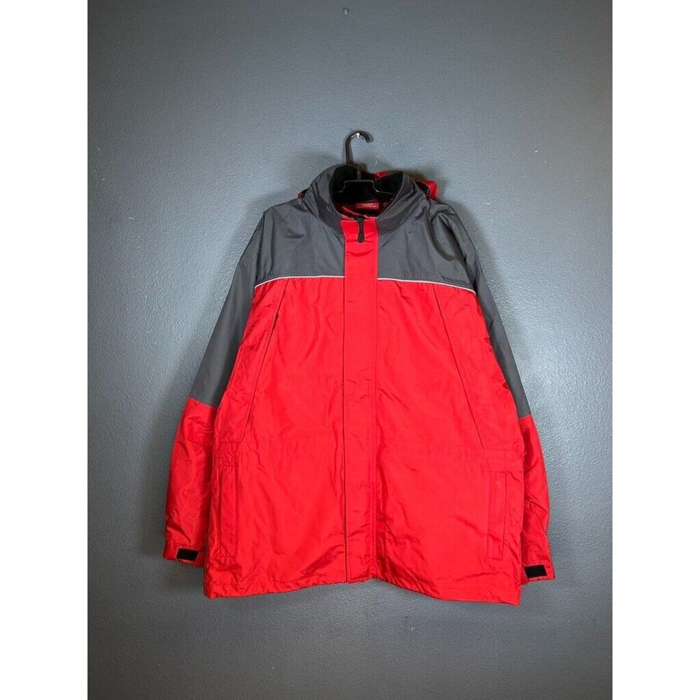 Marlboro Red Gray Weatherproof Lined Ski Snowboard Jacket Men's Size XXL Unique